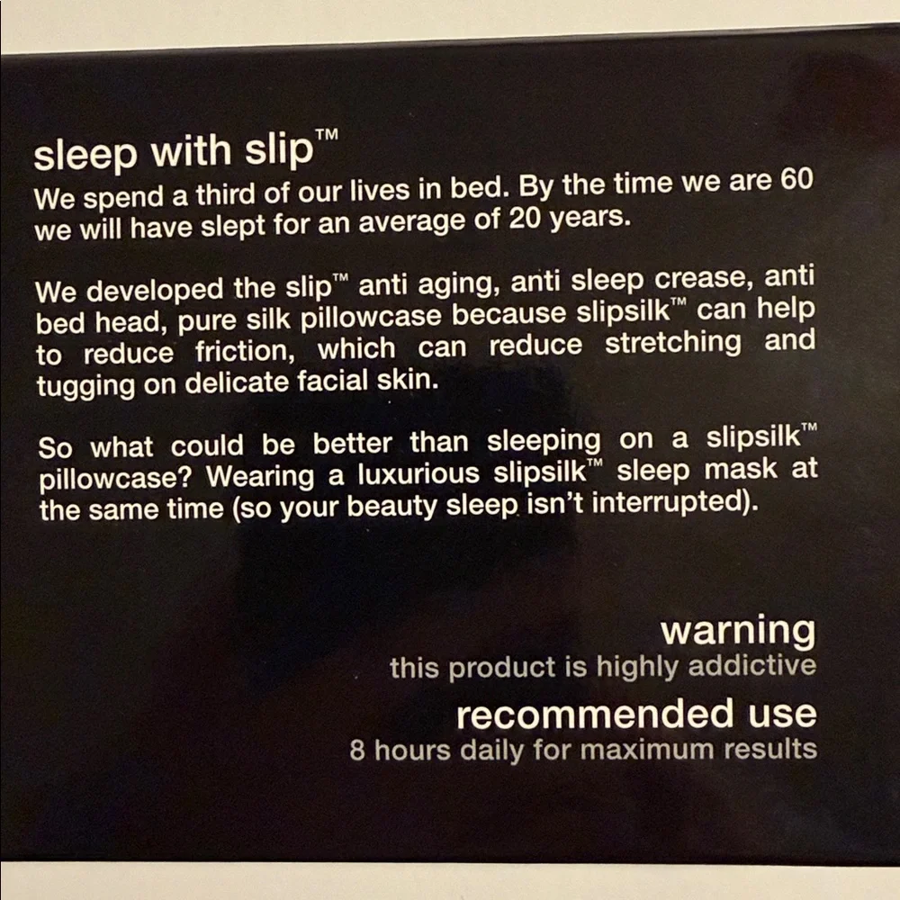 Slip Pure Silk Soft Sleep Eye Mask with Elastic Band, Black